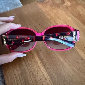 Juicy Couture Pink Sunglasses with Red Gem Accents